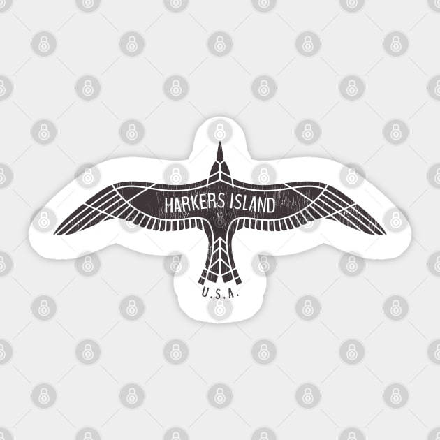 Harkers Island, NC Summertime Vacationing Bird Flight Sticker by Contentarama